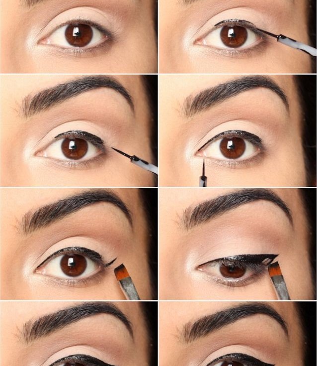 How to apply liquid eyeliner to upper lid